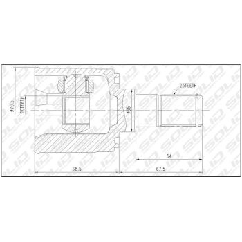 SOLID CV JOINT INNER (CVKA56901B)