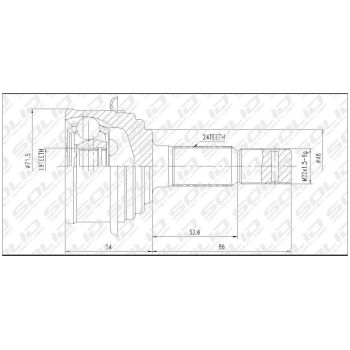 SOLID CV JOINT OUTER (CVDA1006)