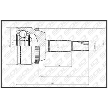 SOLID CV JOINT OUTER (CVTO1054A)