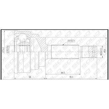 SOLID CV JOINT OUTER (CVMI1014)
