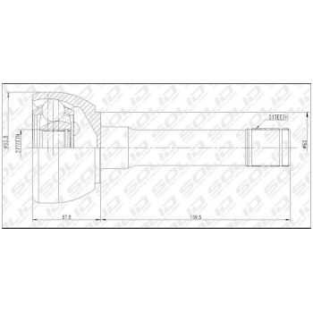 SOLID CV JOINT OUTER (CVNI1035)