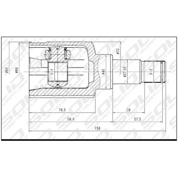 SOLID CV JOINT INNER (CVFD5072)