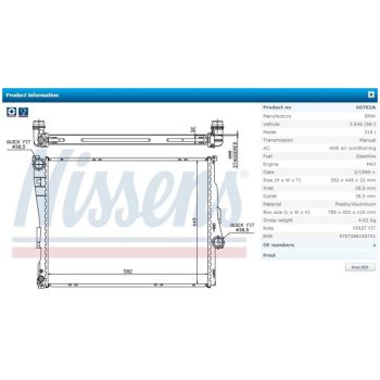 NISSENS Radiator (RD-60782A)