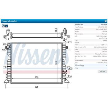 NISSENS Radiator (RD-64311A)