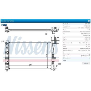 NISSENS  Radiator (RD-62661A)