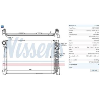 NISSENS Radiator (RD-67168 )