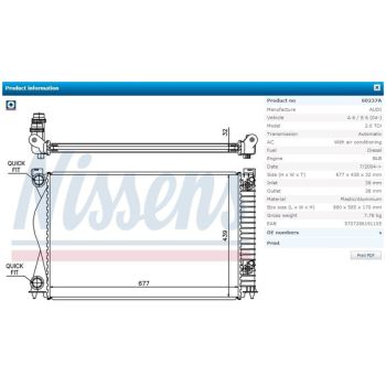 NISSENS Radiator (RD-60237A)