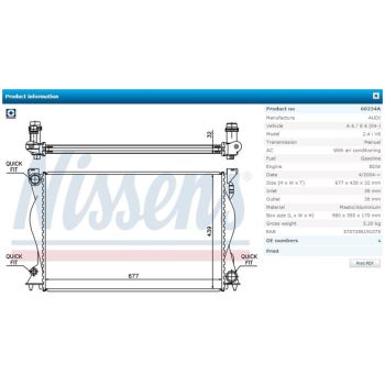 NISSENS Radiator (RD-60234A)