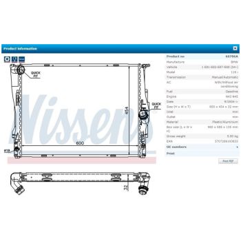 NISSENS Radiator (RD-60786A)