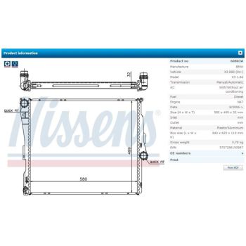 NISSENS Radiator (RD-60803A)