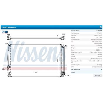 NISSENS Radiator (RD-64678A)