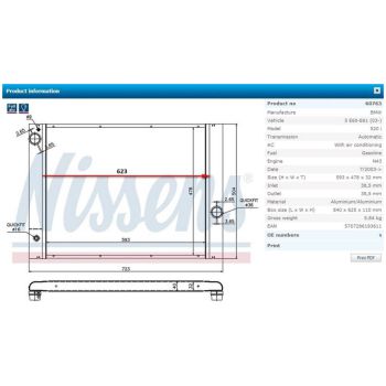 NISSENS Radiator (RD-60763)