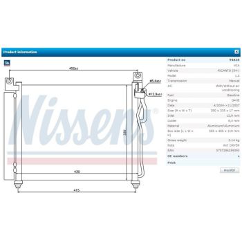 NISSENS Condenser (RAC-94828)