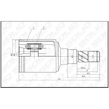 SOLID CV Joint Inner (CVGM5096)