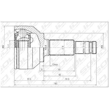 SOLID CV JOINT OUTER  (9107001171)