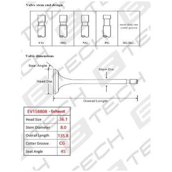 E TECH Exhaust Valve Set (9112079404)