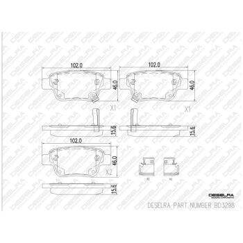 DESELRA Brake Pad Set Rear (9103001649)