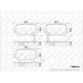 DESELRA Brake Pad Set Rear (9103071862)