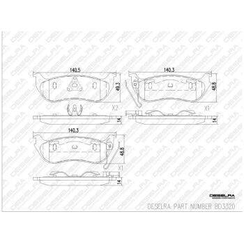 DESELRA Brake Pad Set Rear (9103073427)
