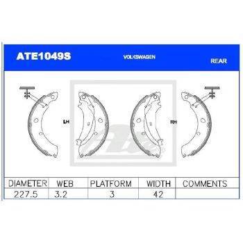 ATE Brake Shoe Set (9103091049)